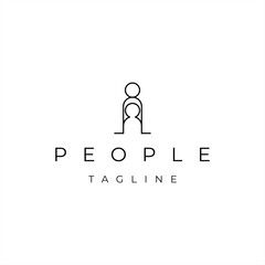 People icon logo design vector template