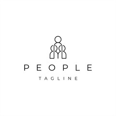 People icon logo design vector template