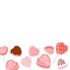 valentine Chocolate candies gift frame background