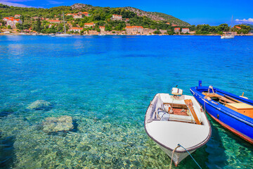 Elaphiti islands, turquoise adriatic beach in Dalmatia, Croatia