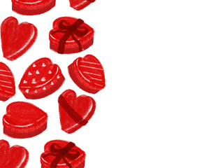 valentine Chocolate candies gift frame background