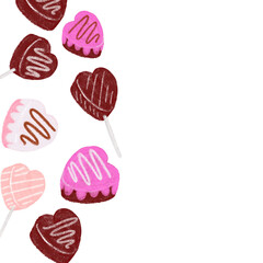 valentine Chocolate candies gift frame background
