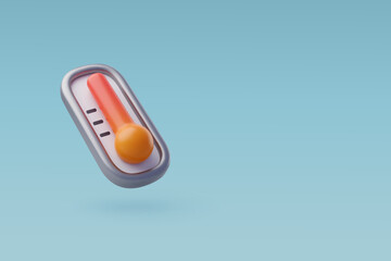 3d Vector 3d Weather Thermometer Icon, Global warming. Ecology concept.