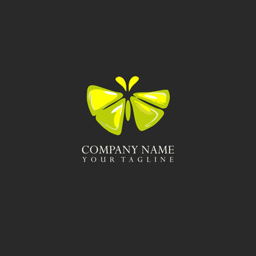 Lemonade butterfly logo vector template