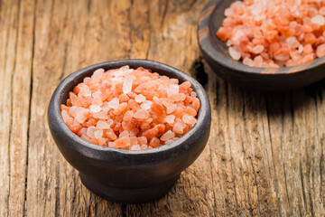 Himalayan Pink Salt in Container, Healthy Mineral