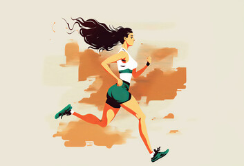 Obraz na płótnie Canvas female sporty runner. Healthy active lifestyle. Generative ai