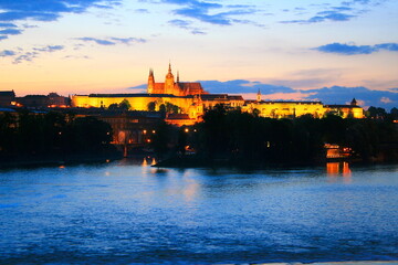 Fototapeta premium Prague medieval old town towers and domes, Czech Republic