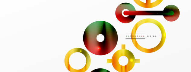 Minimal geometric abstract background. Circle, line and round shapes design. Trendy techno business template for wallpaper, banner, background or landing