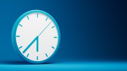 analog clock on blue stage as a representation of productivity, 3d illustration