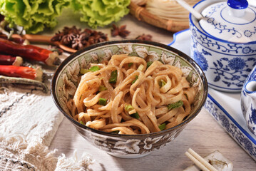 Sesame paste noodles  - a popular food in Taiwan  