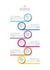 Circular Connection Steps business Infographic Template with 6 Element