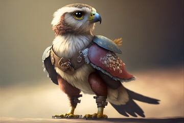 cute falcon character created using AI Generative Technology