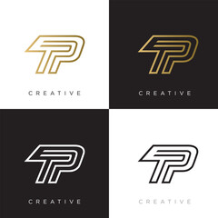 tp techno logo design vector icon