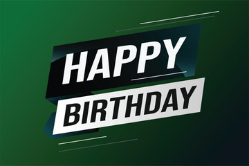 happy birthday word concept vector illustration with lines modern futuristic 3d style for landing page template web mobile app poster banner flyer background gift card coupon label wallpaper