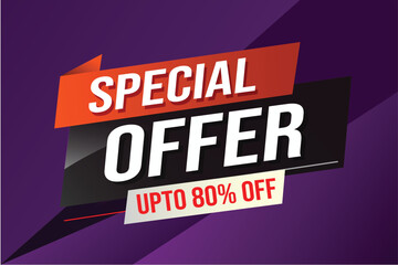 Special offer word concept vector illustration red modern futuristic 3d style for landing page template ui web mobile app poster banner flyer background gift card coupon label wallpaper	