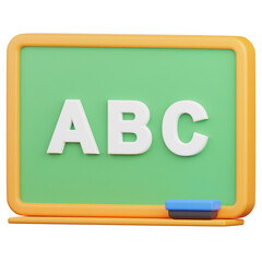 3D Render School Board Icon, illustration isolated on white background, suitable for website, mobile app, print, presentation, infographic, and other projects.