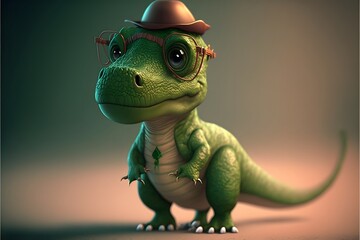cute dinosaur character created using AI Generative Technology