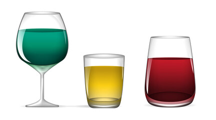 wine glass realistic isolated on white background 