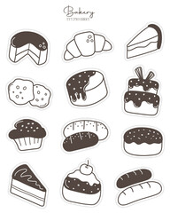 Set of Bakery labels, elements, logos, badges, icons and objects