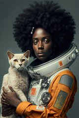 Afrofuturistoc Astronaut, Ai Generated Image of a Black Astronaut
