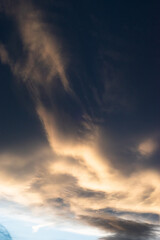 Fototapeta na wymiar Sunset dramatic clouds