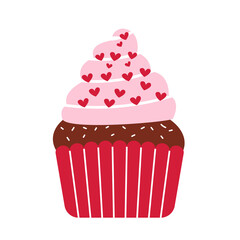 cute cupcakes with cream icing hearts