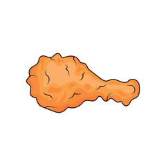 Fried chicken leg drumstick vector