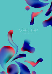 Fluid water drop shape composition abstract background. Vector illustration for banner background or landing page
