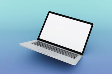 High quality Floating blank laptop mockup
