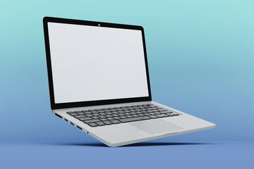 Modern Floating blank laptop display mockup