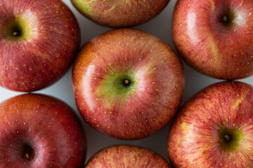 an appetizing bright red apple.