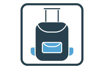 Luggage icon illustration. icon related to tourism, travel. Solid icon style. Simple vector design editable