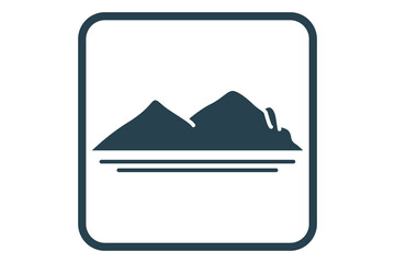 Fototapeta na wymiar Mountain icon illustration. icon related to tourism, travel, natural. Solid icon style. Simple vector design editable