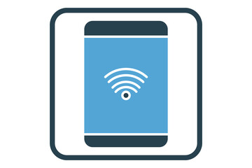 Free wifi icon illustration. Solid icon style. Simple vector design editable