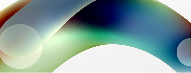 Fluid abstract background, round shapes and circle flowing design for wallpaper, banner, background or landing