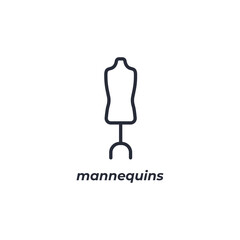 Vector sign mannequins symbol is isolated on a white background. icon color editable.