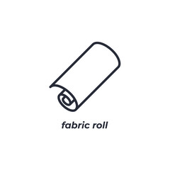 Vector sign fabric roll symbol is isolated on a white background. icon color editable.