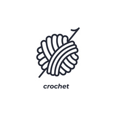 Vector sign crochet symbol is isolated on a white background. icon color editable.