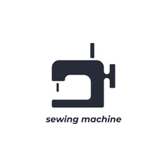 Vector sign sewing machine symbol is isolated on a white background. icon color editable.