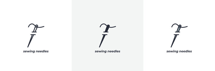 sewing needles icon. Line, solid and filled outline colorful version, outline and filled vector sign. Idea Symbol, logo illustration. Vector graphics