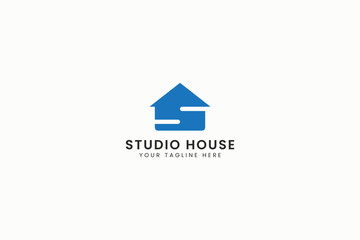 Logo Letter S and Home Shape Concept for Business House Construction and Design Studio Architecture 