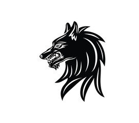 Wolf Head Silhouette, art vector design