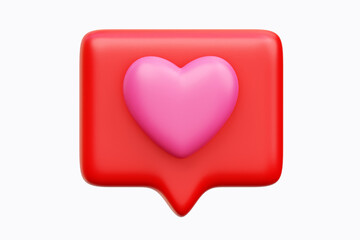 3d Love Chat, Like Favorite, Valentine 3d Illustration