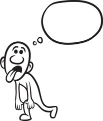 PNG image with transparent background of doodle small person exhausted