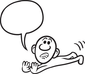 PNG image with transparent background of doodle small person falling down