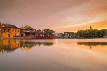Fototapeta premium Ancient buildings and tourist attractions in Jiangnan Ancient Town, Suzhou, Jiangsu Province, China