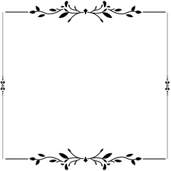 Simple and floral frame and square border