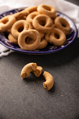 Coricos. Also known as Harinillas de maiz crudo, Tacuarines, Ensecos, Biscochos, Biscochuelos, Coricochis or Pemoles..Mexican corn cookies.