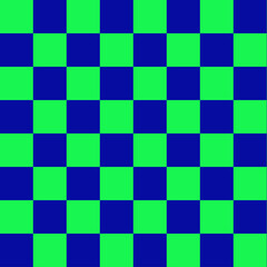 Color green and blue squares in a checkerboard pattern. Abstract background..Checkerboard, chessboard, semless pattern.