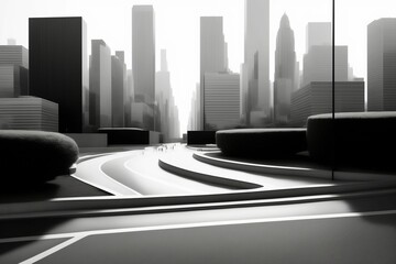 City Silhouettes: A Minimalist Black and White Horizon